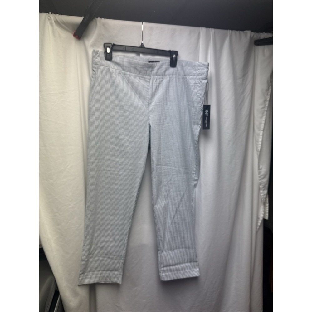 NWT Jones New York Women Seersucker Pull On Pants 18W Vacation Cruise Cottage